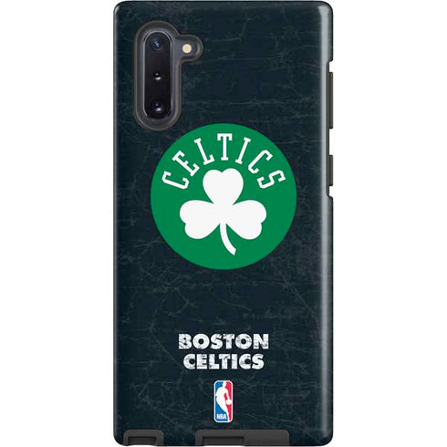 NBA Boston Celtics Black Secondary Logo Galaxy Cases